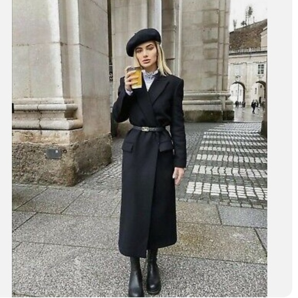 SOLD - Zara Tuxedo Coat Dress Limited Edition $150 - Picture 2 of 8